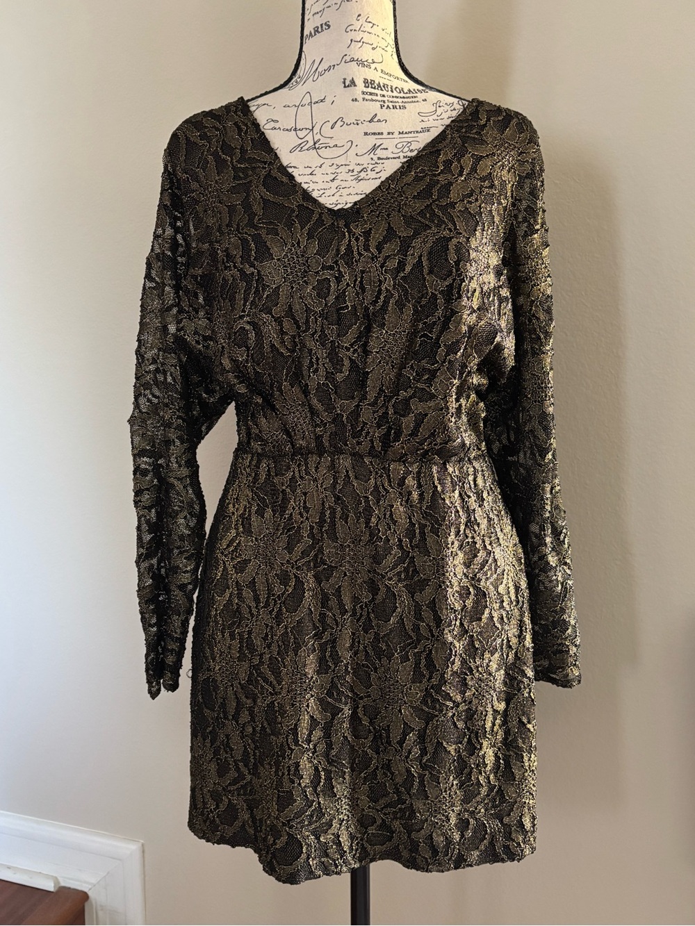 TRINA TURK "Gold on the Rocks" Lace Cocktail Dress